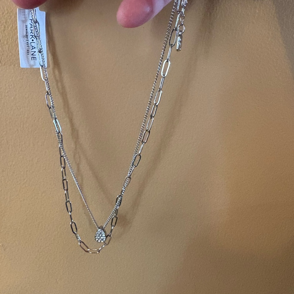 Park Lane Silver Layered Necklace with Pendant - Picture 7 of 8